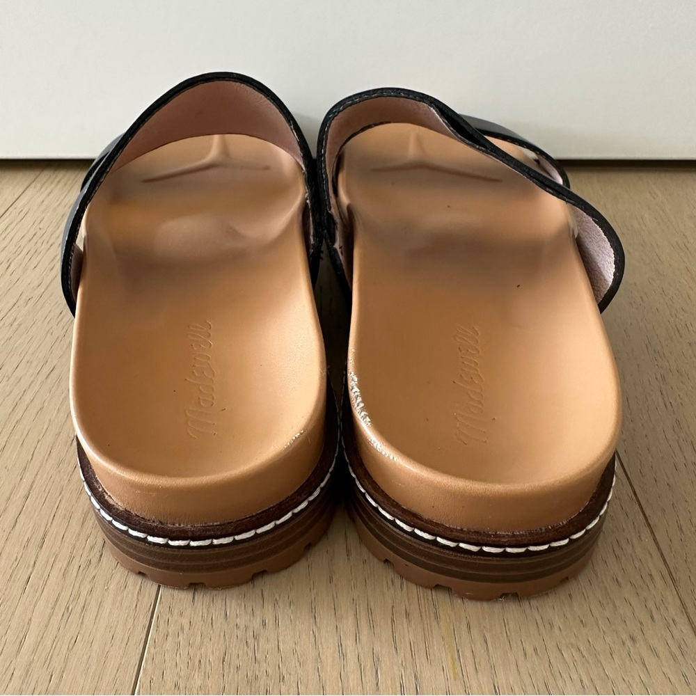 Madewell Charley Double Strap Slide Sandals True Black Size 6.5 Vacation Travel - Picture 5 of 11